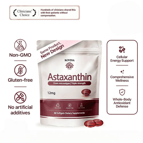 Astaxanthin 12mg Softgels, Triple Strength Antioxidant, 60 Ct | Triple Strength Antioxidant from Microalgae; supports eye, skin, immune & joint health; Non-GMO, Gluten Free, 60 ct